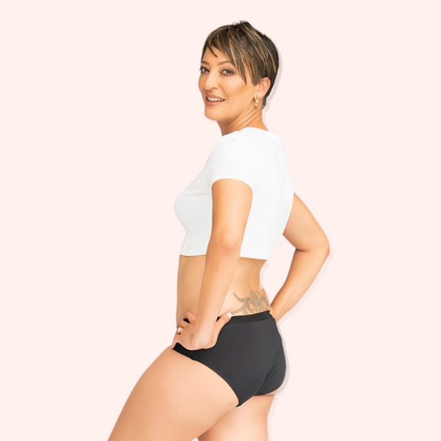The Blushproof® Briefs offer full booty coverage. Say goodbye to mishaps and hello to eco-friendly, reusable, leakproof period underwear!